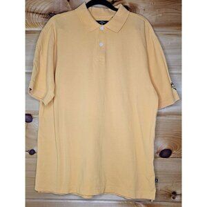 Callaway Men's Size Large Yellow Short Sleeve Golf Polo Sport Shirt 100% Cotton